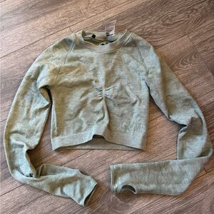 Exercise Green Cropped Long Sleeve Top